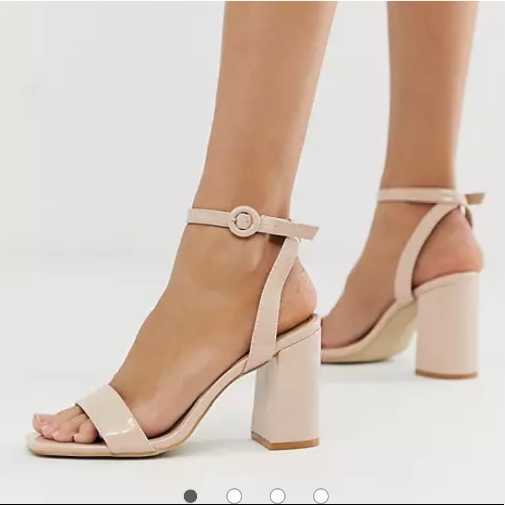 🌟BLUSH SQUARE TOE BLOCK HEED SANDALS🌟